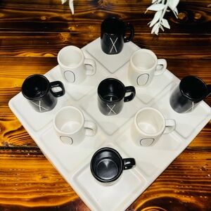 Rae Dunn Tic Tac Toe Set with Mini Mugs